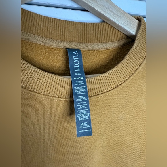 Vuori Restore Sweatshirt Women XS Crewneck Pullover Cropped Draw-string hem gold - Picture 4 of 16